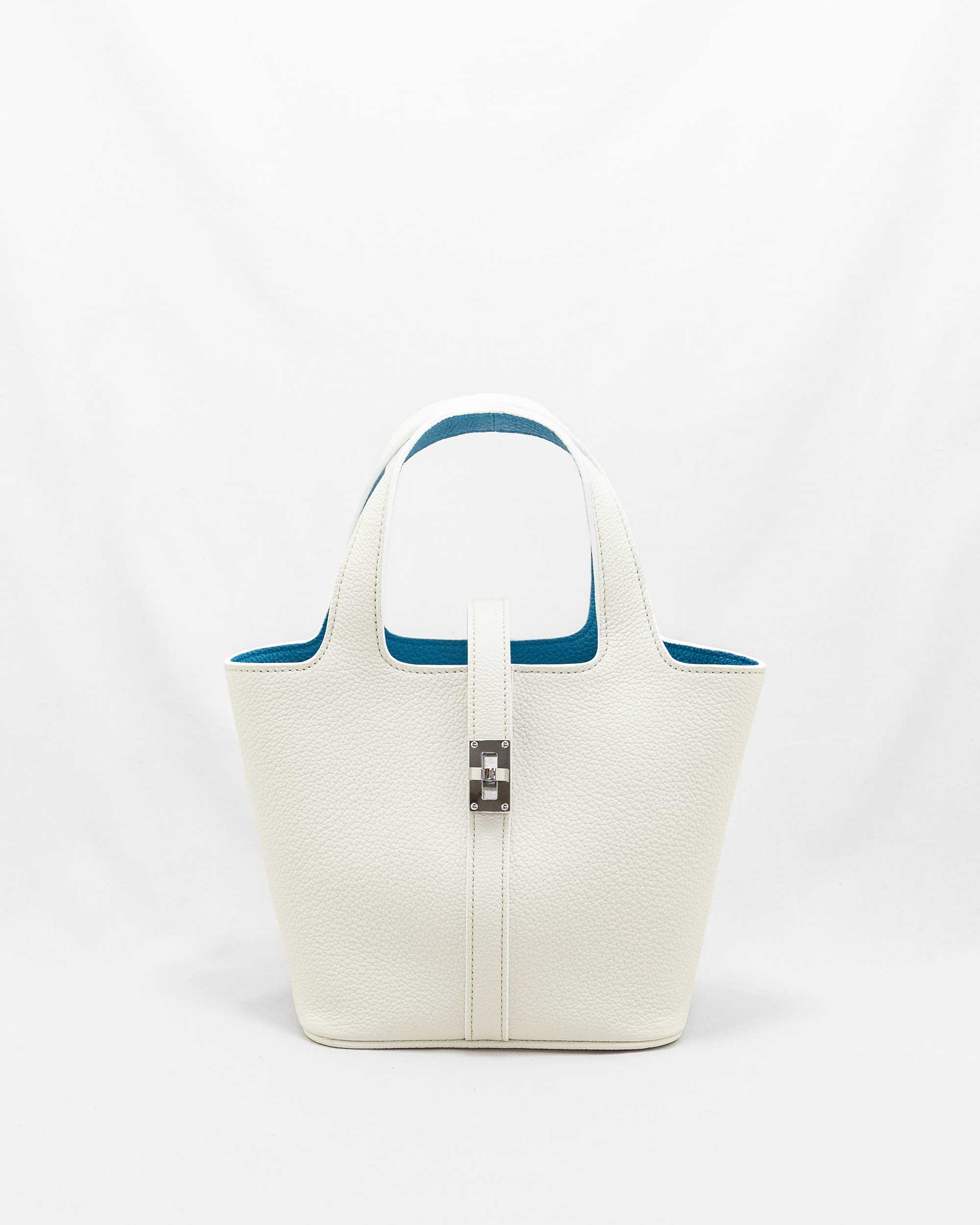 【未使用品】ナガタニ バッグ リナ RINA [WHITE × CYAN] ｜日本製の本革バッグ・財布｜NAGATANI（ナガタニ