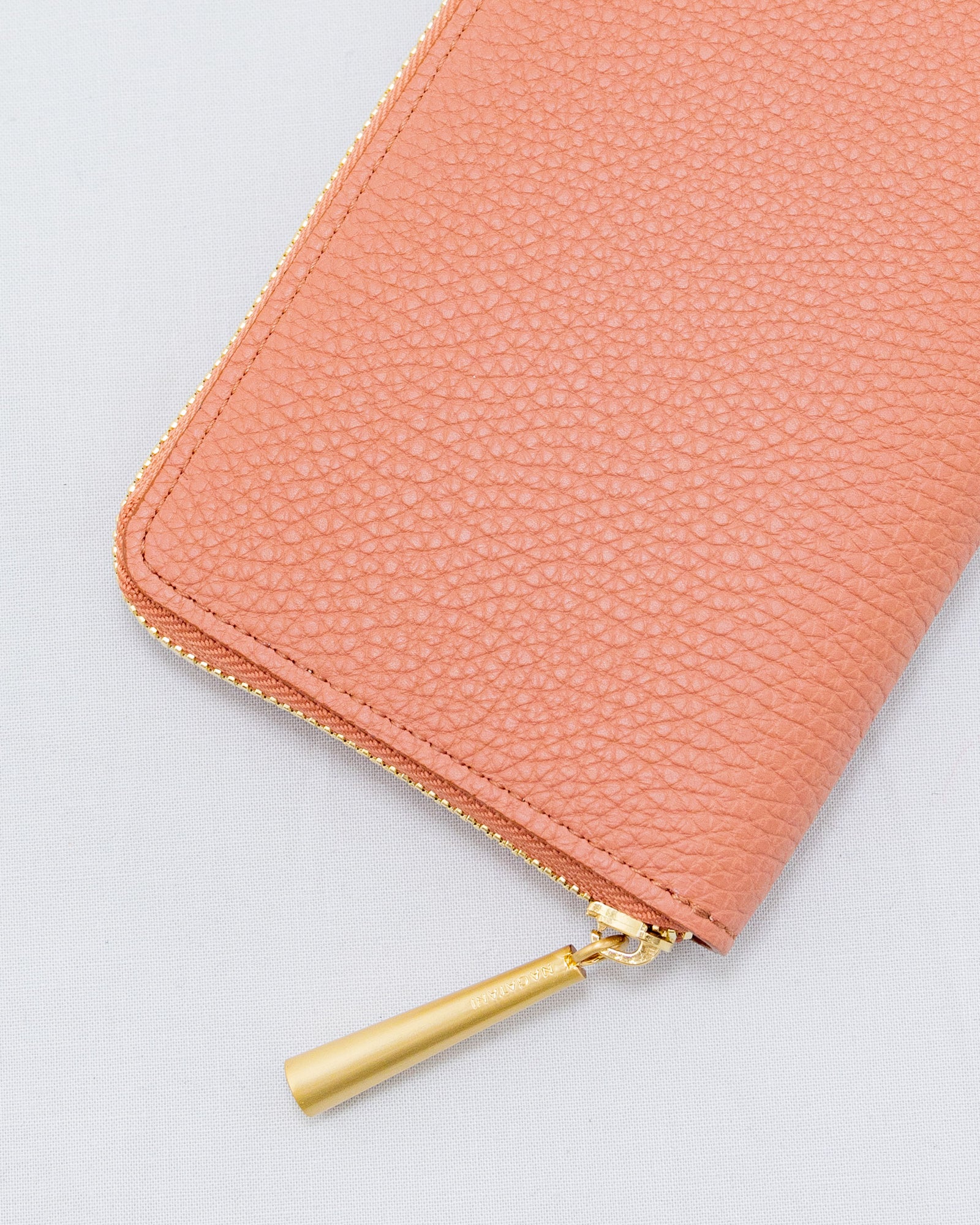 NAGATANI レザー 二つ折り財布 テラコッタ メンズ 折りたたみ 財布